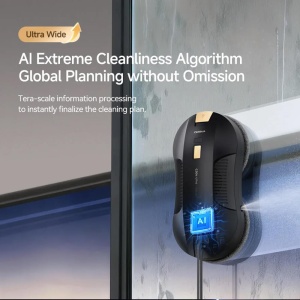 Robot pentru curatat geamuri Deerma model DEM C50S Ultra Negru cu pulverizare bidirectionala si aspiratie 8000Pa si 72W - Img 5