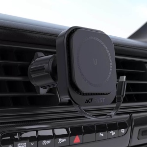 Suport telefon pentru grila de ventilatie auto cu incarcare wireless Magcharge 15 W si cablu retractabil 85cm - Img 6