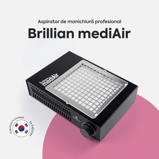 Aspirator Unghii Manichiura Brillian MEDIAIR Saeshin 60W 4600RPM – Black