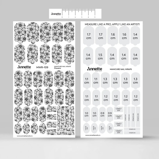 Nail Wraps Manichiura Flowers 109 Annette Nails MWR-109
