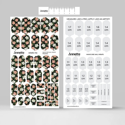 Nail Wraps Manichiura Flowers 114 Annette Nails MWR-114