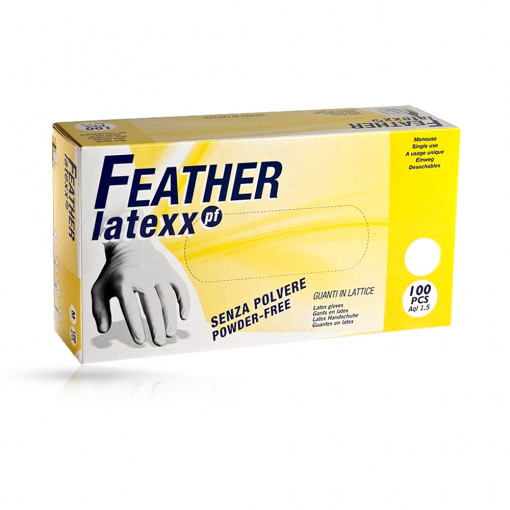 Manusi - FEATHER -profesionale latex - Alb - S