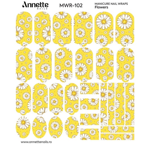 Nail Wraps Manichiura Flowers 102 Annette Nails MWR-102