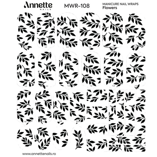 Nail Wraps Manichiura Flowers 108 Annette Nails MWR-108