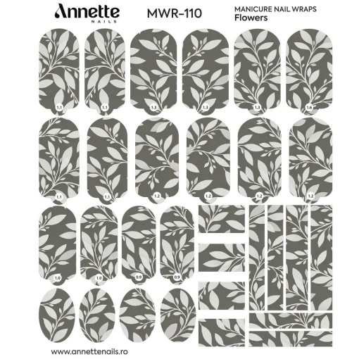 Nail Wraps Manichiura Flowers 110 Annette Nails MWR-110