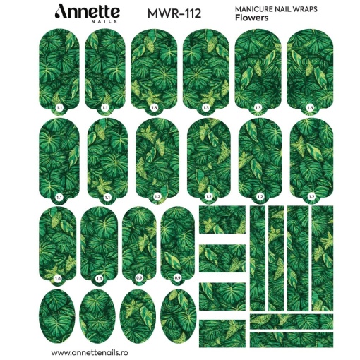 Nail Wraps Manichiura Flowers 112 Annette Nails MWR-112
