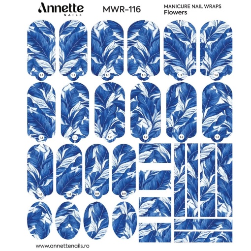 Nail Wraps Manichiura Flowers 116 Annette Nails MWR-116
