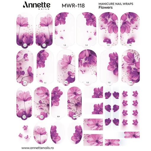 Nail Wraps Manichiura Flowers 118 Annette Nails MWR-118