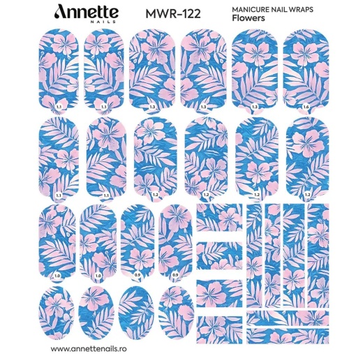 Nail Wraps Manichiura Flowers 122 Annette Nails MWR-122