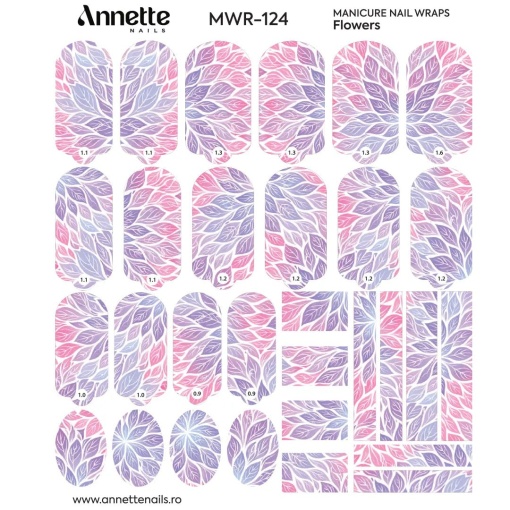 Nail Wraps Manichiura Flowers 124 Annette Nails MWR-124