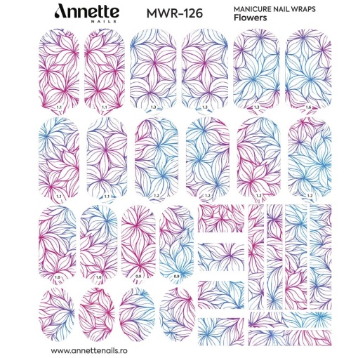 Nail Wraps Manichiura Flowers 126 Annette Nails MWR-126