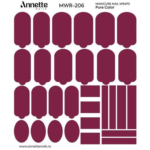 Nail Wraps Manichiura Pure Color 206 Annette Nails MWR-206