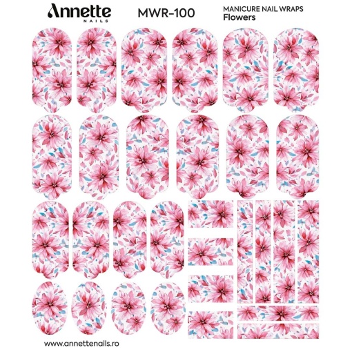 Nail Wraps Manichiura Flowers 100 Annette Nails MWR-100