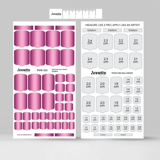 Nail Wraps Pedichiura Ombre 253 Annette Nails PWR-253