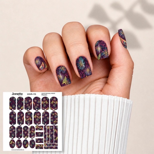 Nail Wraps Manichiura Flowers 113 Annette Nails MWR-113