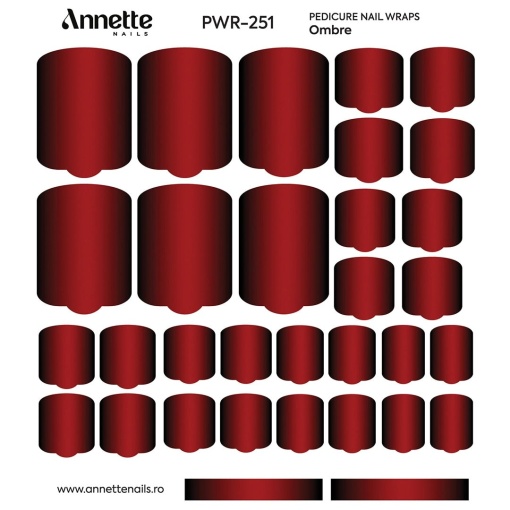 Nail Wraps Pedichiura Ombre 251 Annette Nails PWR-251
