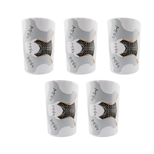Șabloane de construcție unghii MUW – Set profesional 5 x 100 buc
