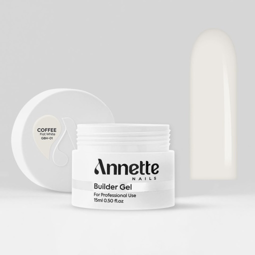 Gel Constructie Half Clear Coffee Flat White ANNETTE NAILS - 15ml
