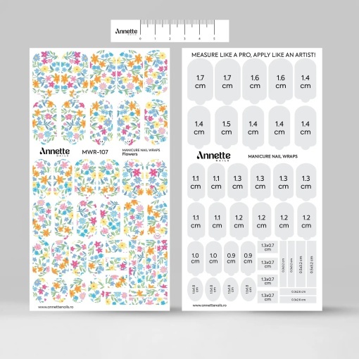 Nail Wraps Manichiura Flowers 107 Annette Nails MWR-107