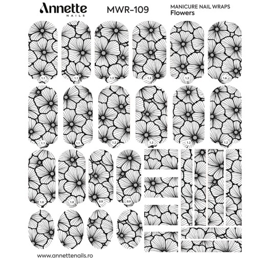 Nail Wraps Manichiura Flowers 109 Annette Nails MWR-109