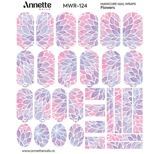 Nail Wraps Manichiura Flowers 124 Annette Nails MWR-124