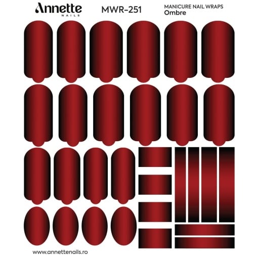 Nail Wraps Manichiura Ombre 251 Annette Nails MWR-251