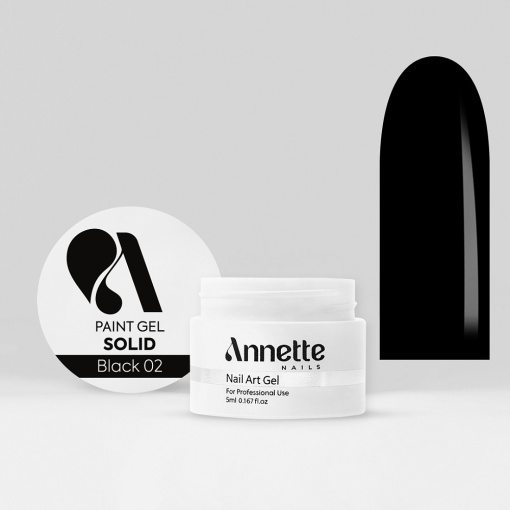 Painting Gel Solid Black 02 Wipe ANNETTE NAILS -5ml