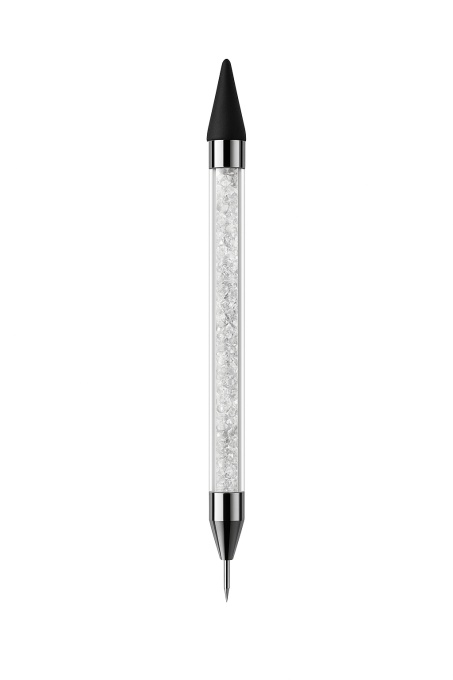 Aplicator cristal unghii - Cap ceara & cap metalic Negru