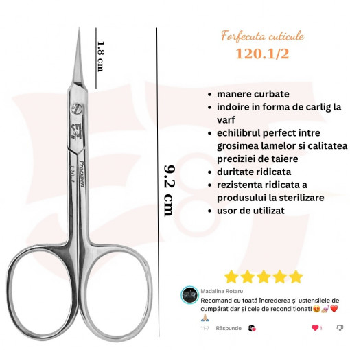 Forfecuta pentru cuticule EUGEN TOCILARUL - Pro Expert Classic 120.1