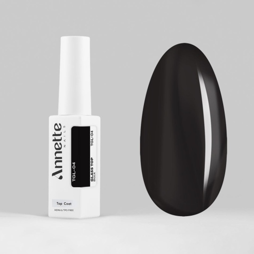 Top Coat Glass 4 Black - 8ml Annette Nails TGL-04