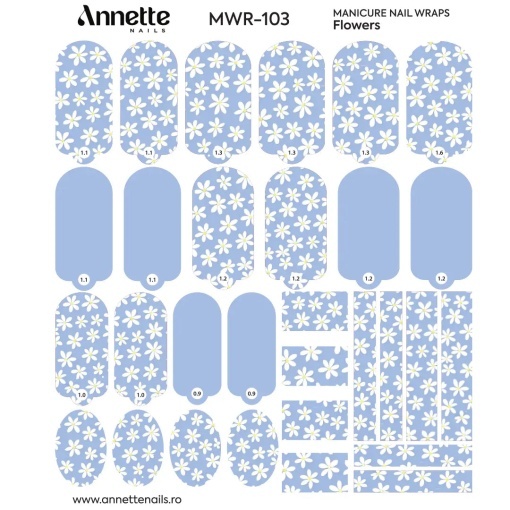 Nail Wraps Manichiura Flowers 103 Annette Nails MWR-103