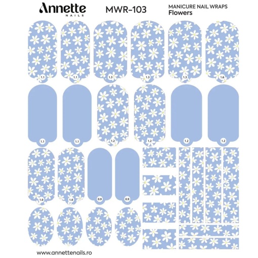 Nail Wraps Manichiura Flowers 103 Annette Nails MWR-103