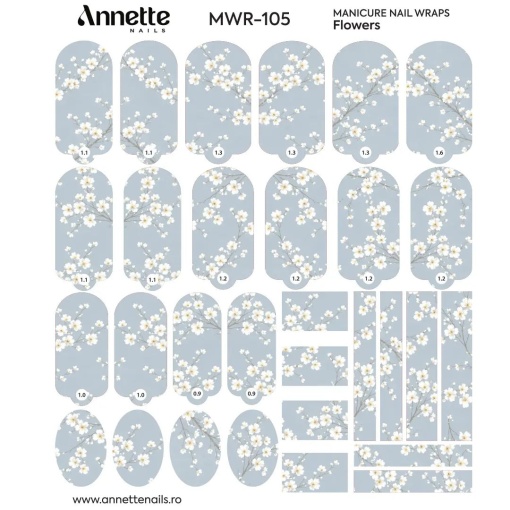 Nail Wraps Manichiura Flowers 105 Annette Nails MWR-105