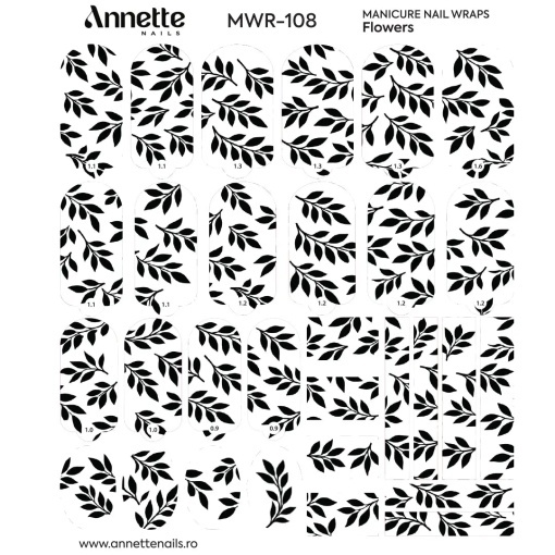 Nail Wraps Manichiura Flowers 108 Annette Nails MWR-108