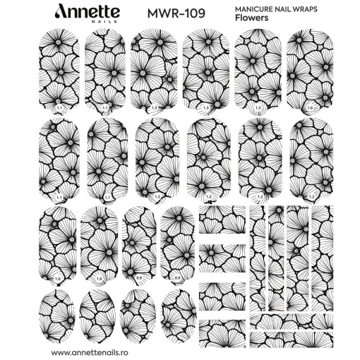Nail Wraps Manichiura Flowers 109 Annette Nails MWR-109