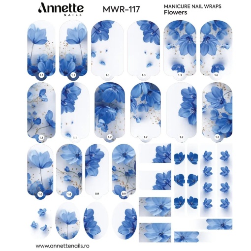 Nail Wraps Manichiura Flowers 117 Annette Nails MWR-117