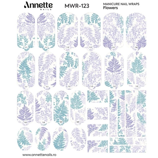 Nail Wraps Manichiura Flowers 123 Annette Nails MWR-123