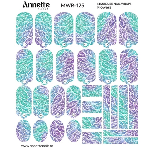 Nail Wraps Manichiura Flowers 125 Annette Nails MWR-125