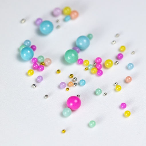 Set Perle Multicolore pentru Decorarea Unghiilor – 6 Compartimente