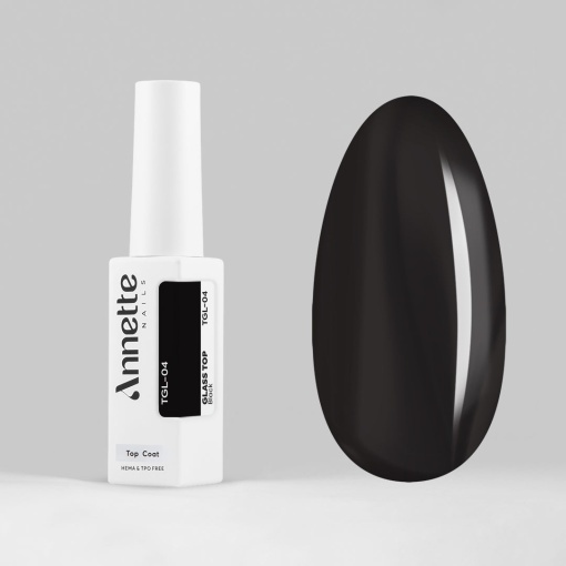 Top Coat Glass 4 Black - 8ml Annette Nails TGL-04