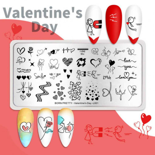 Matrita unghii Valentine's Day - BORN PRETTY - L001