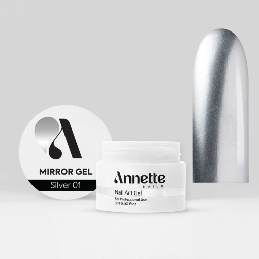 Mirror Gel Nail Art Silver - 5ml Annette Nails GM-01