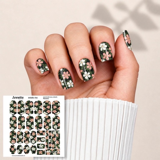 Nail Wraps Manichiura Flowers 114 Annette Nails MWR-114