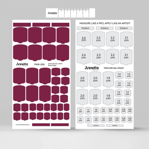 Nail Wraps Pedichiura Pure Color 206 Annette Nails PWR-206