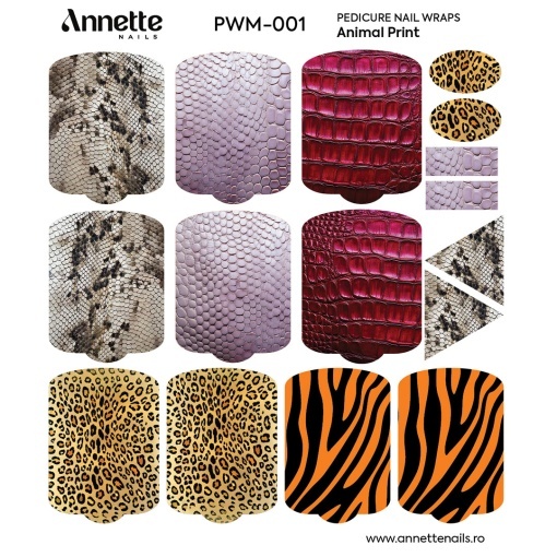 Nail Wraps Pedichiura Max Animal Print 1 Annette Nails PWM-001