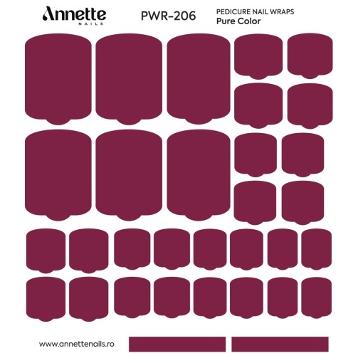 Nail Wraps Pedichiura Pure Color 206 Annette Nails PWR-206