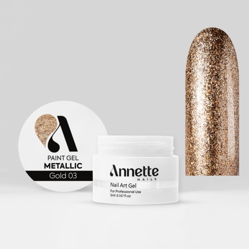 Paint Gel Metallic Gold 03 Wipe - 5ml Annette Nails GPM-03