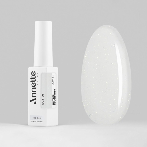 Top Coat Glitter Color 1 GCT-01 - 8ml Annette Nails