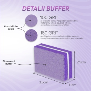 Set Mini Buffer 50 buc 100/180 grit Mov Annette Nails MBF-01M-S50 - Img 4