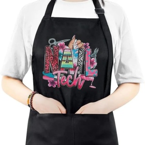 Șorț Profesional Manichiură Nail Tech – Negru